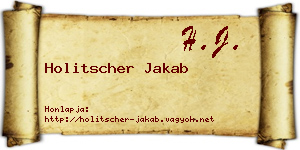 Holitscher Jakab névjegykártya
